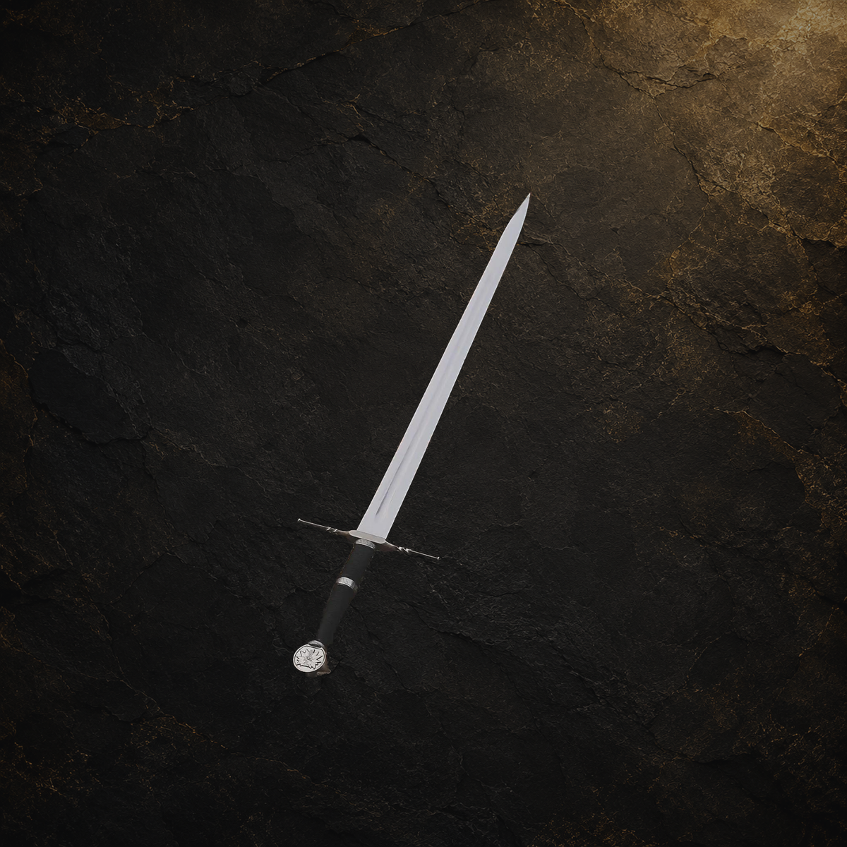 Witcher display sword replica and available variations, view 10 on charcoal slate background