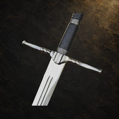 Witcher display sword replica and available variations, view 11 on charcoal slate background