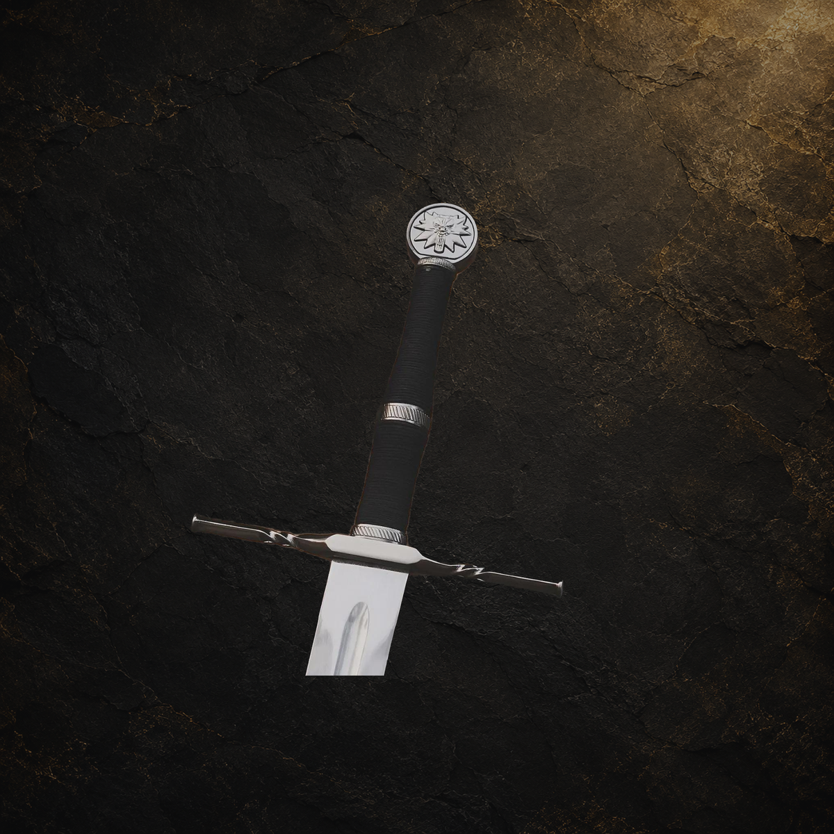 Witcher display sword replica and available variations, view 5 on charcoal slate background