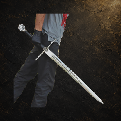 Witcher display sword replica and available variations, view 6 on charcoal slate background